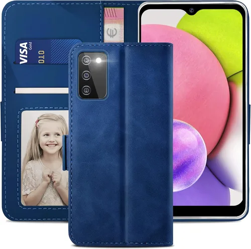 Vista 8 de YATWIN Compatible con Samsung Galaxy A03s Wallet Case, Flip Wallet Funda de cuero con cierre magnético con soporte para tarjeta de crédito y función