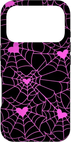 Vista 29 de Carcasa para iPhone 11 con diseño de telaraña, color rosa y negro