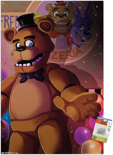 Vista 6 de Póster de pared de Five Nights at Freddy's - Pizzeria Art con alfileres