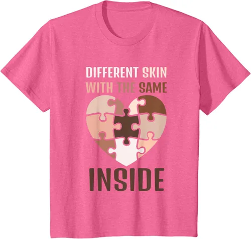 Vista 44 de Camiseta con texto en inglés "Black History Month Different Skin With The Same Love Inside