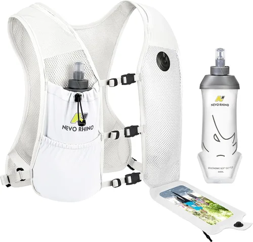Vista 12 de Chaleco para correr con Botella Blanda de 350 ML de TPU, Chaleco Pequeño de Agua para Correr - Correas de Pecho Ajustables, Chaleco Ligero
