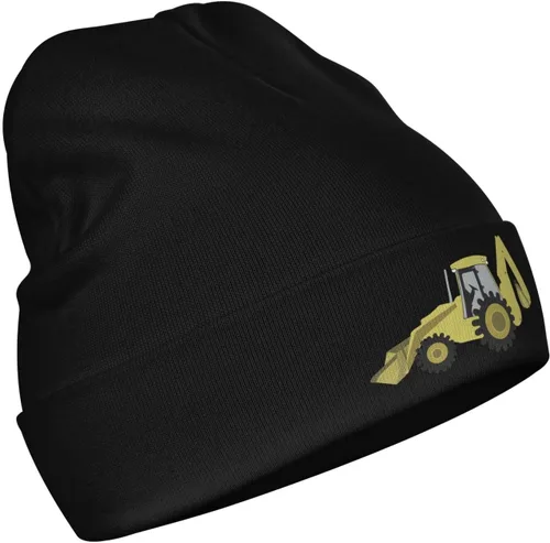 Vista 7 de Gorros de punto para niños pequeños y cálidos de punto con retroexcavadora de construcción