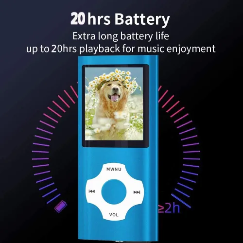 Vista 9 de Hotechs - Reproductor de MP3, reproductor de música MP3 con tarjeta SD de memoria de 32 GB, pantalla LCD digital clásica delgada de 1.82 pulgadas
