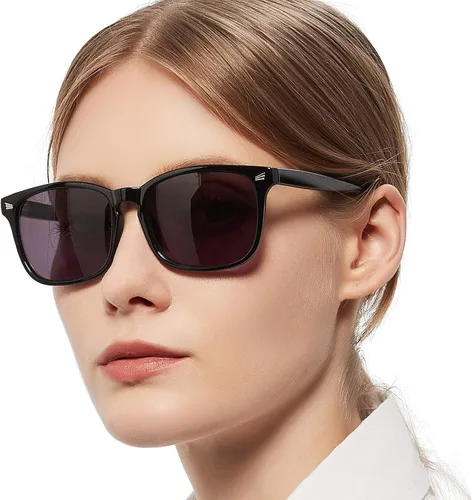 Vista 7 de MARE AZZURO - Gafas de sol polarizadas de moda para mujer, grandes, cuadradas, con diseño de leopardo, para conducir, con protección UV