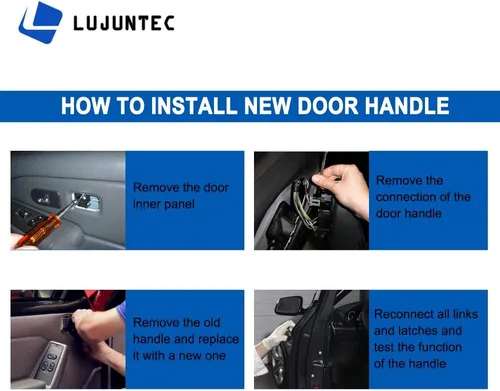 Vista 7 de LUJUNTEC Reemplazo de la manija exterior de la puerta del lado del pasajero trasero para 2005-2010 para Kia para Sportage Negro