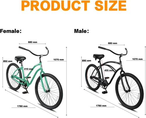 Vista 7 de Tracer ACE - Bicicleta crucero de playa de una sola velocidad de 26 pulgadas con freno de posavasos para hombres y mujeres, varios