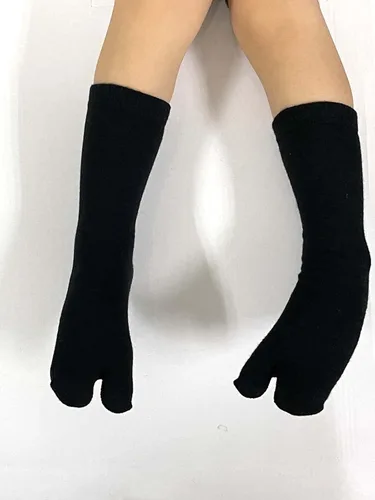 Vista 5 de 2 pares de calcetines de algodón con dos dedos grandes Tabi para niños y niñas de 3 a 8 años
