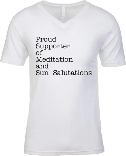 Vista 3 de Proud Supporter of Meditation and Sun Salutations Men's V Neck T Shirt