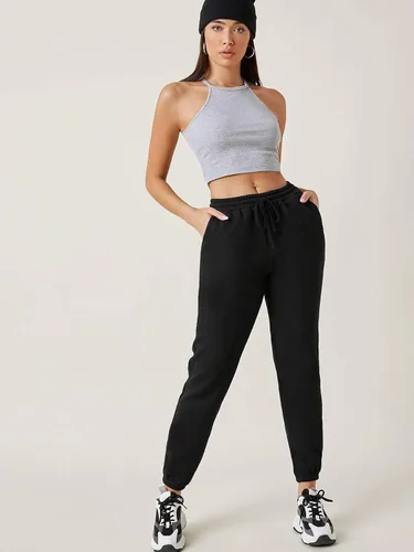 Vista 4 de MakeMeChic Pantalones deportivos casuales con cordón para mujer con bolsillo