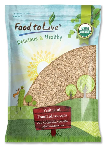 Vista 8 de Food to Live Sorgo de grano entero orgánico sin gluten, 1 libra - Granos blancos sin transgénicos. Semillas milo. Vegano, Escoba de maíz a granel.