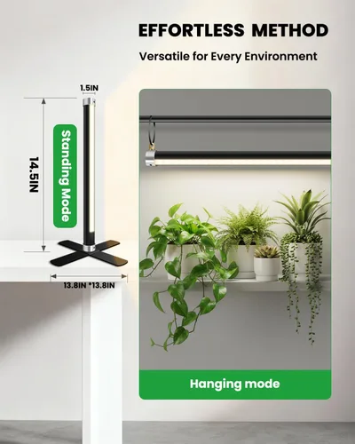Vista 8 de SJZX - Luz de cultivo para plantas de interior, 40 LED de espectro completo con temporizador, luz de cultivo de alta PPFD, luz de cultivo vertical
