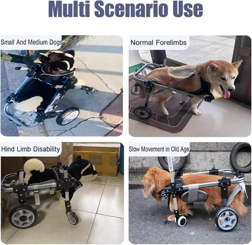 Vista 6 de Dog Wheelchair for Back Legs, Pet Wheelchairs with Disabled Hind Legs Walking, Mobility Aids for Small Medium Pets Hind Limbs, Dogs Carts with 2