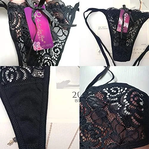 Vista 5 de HTRUIYA Bragas con lazo para mujer, con lazo y laterales ajustables, tangas ajustables