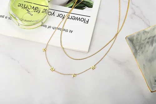 Vista 7 de Zillaly Collar de barra horizontal de oro rosa de oro rosa de acero inoxidable chapado en oro de 18 quilates, cadena ajustable para mujer