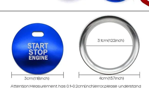 Vista 6 de Anillo de la cubierta del botón de arranque del coche para Mazda Axela Atenza 3 BM BN 6 CX4 CX-5 Botón de arranque de encendido Trim Ring Button