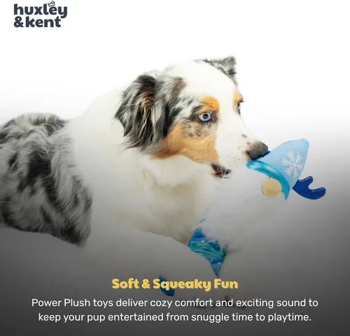 Vista 7 de Huxley & Kent Divertido juguete para perros con chirriador, juguetes chirriantes de felpa navideña para perros pequeños, medianos y grandes, animal