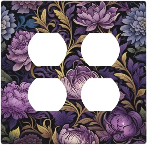 Vista 28 de Decorative Outlet Covers Blue Background White Cat Daisy Floral 2-Gang 1-Gang Wall Plate Single Toggle/Rocker Farmhouse Style Light Switch Covers