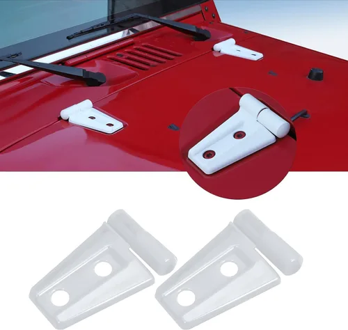 Vista 16 de 2 piezas de cubierta de bisagra de capó y accesorios de moldura para Jeep Wrangler JK y Unlimited 2007-2018 (Negro)
