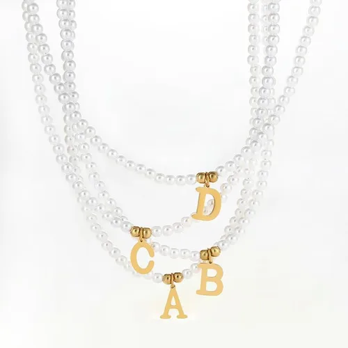 Vista 4 de Pearl Initial Gifts Necklace for Girls Gold Pendant With Extension Chain Meaningful Jewelry Gifts for Women