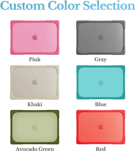 Vista 3 de Mektron Funda personalizable con nombre para MacBook Air 13 A1466 A1369, [resistente] [doble capa] carcasa rígida con parachoques de PC TPU
