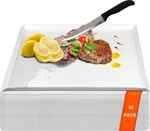 Vista 7 de ZVP Tablas de cortar desechables, 30 unidades, hoja de tabla de cortar plegable con pliegue integrado, alfombrilla de corte de plástico flexible