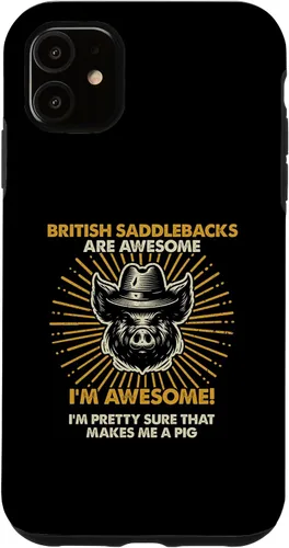 Vista 5 de iPhone 15 Pig Dad Mom Awesome - Farmer Breeder British Saddlebacks Case