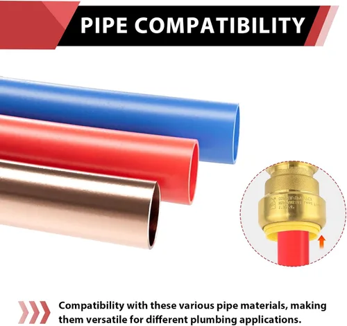 Vista 6 de Paquete de 2 tapas de enchufe EFIELD de 1 pulgada para conectar Pex, cobre, CPVC con clip de desconexión, (PF101-2PCS)