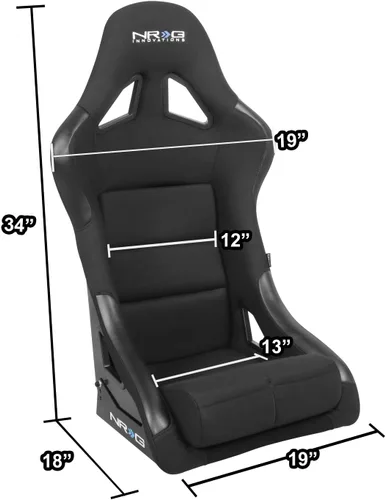 Vista 7 de NRG Innovations NRG-FRP-330 Asiento de carreras tipo bucket de respaldo fijo de fibra de vidrio (pequeño), compatibilidad con arnés de 4 puntos