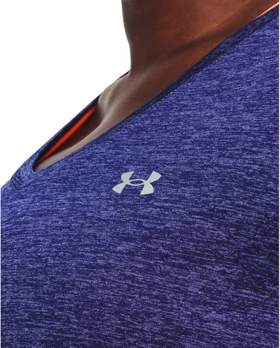 Vista 5 de Under Armour - Camiseta Tech de manga corta y cuello en V para mujer, jaspeada