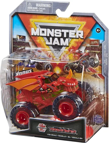 Vista 6 de Monster Jam Camión fundido a troquel 1:64 Spin Master 2022 con accesorio adicional: Dragonoid de tripulación transparente
