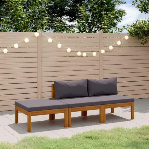 Vista 11 de Garden Lounge Set Cream Brown, 2-Seater Patio Sofa with Cushions, Acacia Wood Outdoor Furniture for Garden, Patio, Balcony, Weather-Resistant Modern