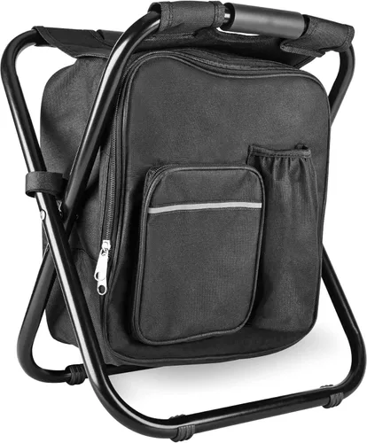 Vista 37 de Kikerike Silla enfriadora de taburetes tipo mochila resistente de 200 libras de carga máxima, portátil, ligera, plegable, para pesca, camping, caza