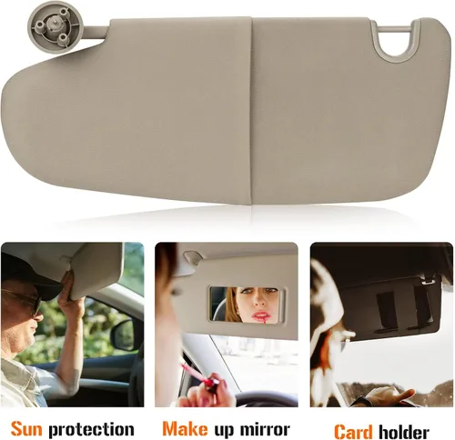 Vista 3 de AEagle Parasol de plástico simple para Dodge Ram 1500, 2500, 3500, 2002-2009, lado izquierdo del conductor, beige, sin luz
