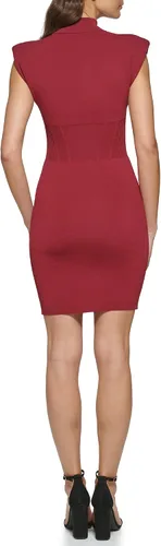 Vista 3 de GUESS Vestido de punto con cuello alto falso para mujer