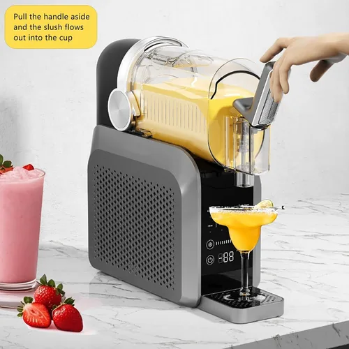 Vista 5 de Máquina de granizado profesional de 15 minutos para el hogar, máquina de bebidas congeladas de 68 onzas con 6 programas preestablecidos, no necesita