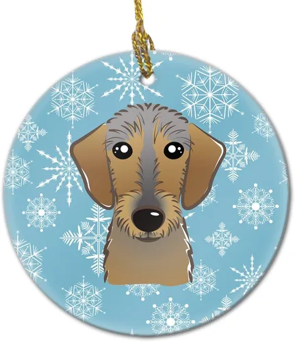 Vista 9 de Caroline's Treasures Adorno de cerámica con diseño de copo de nieve para colgar en el árbol de Navidad, para el hogar, Navidad, fiestas, regalo, 3