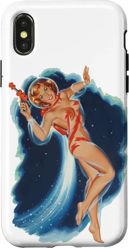 Vista 4 de Funda para iPhone 15 Space Explorer Ciencia ficción Ciencia Ficción Pin Up Girl