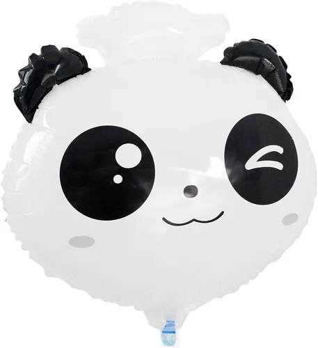 Vista 2 de SummitLink Paquete de 10 globos de helio de polietileno de 18 pulgadas con cabeza de panda