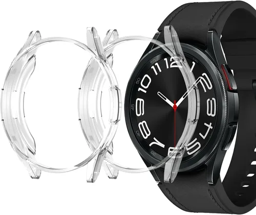 Vista 14 de Funda compatible con Samsung Galaxy Watch 6 Classic de 1.693 in 2023, suave TPU chapado en todo el contorno, a prueba de arañazos, funda protectora