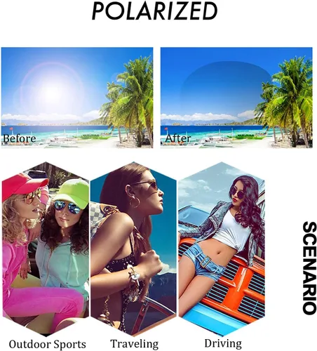 Vista 7 de OopsMi Clip-on Sunglasses Polarized Unisex Anti-Glare Driving Glasses With Flip Up for Prescription Glasses
