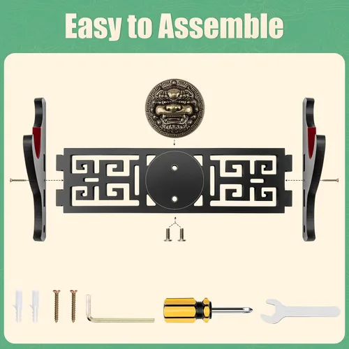 Vista 4 de Soporte de pared para espada Ekkhysis Kylin de 1 nivel con acolchado de terciopelo y gancho, soporte para katana para espada Tanto de samurái