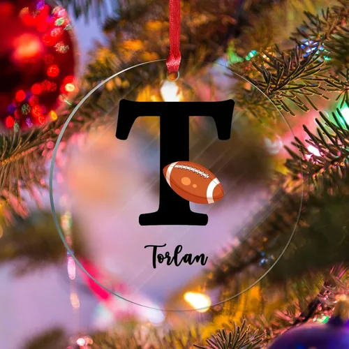 Vista 19 de Adornos colgantes personalizados con monograma inicial de letra A, árbol de Navidad, apellido personalizado, decoración de árbol de Navidad, feliz