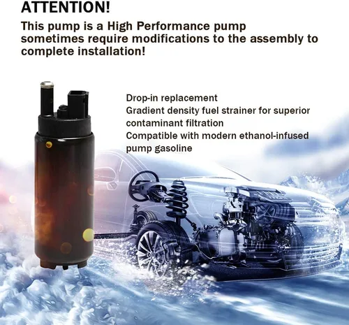 Vista 2 de Universal 255LPH Bomba de combustible Intank de alto flujo Bomba de combustible eléctrica GSS342 HFP-342 E85 gasolina 43PSI con 8 PCS Kit