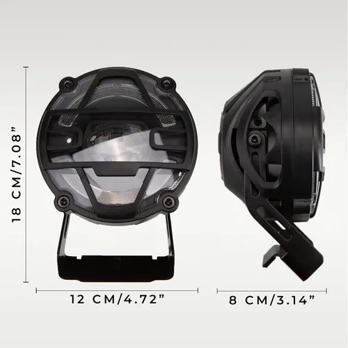 Vista 3 de Faros delanteros para eBike 36V-48V Luz delantera con bocina para bicicleta eléctrica (conector de 3 pines) Aleación de aluminio impermeable