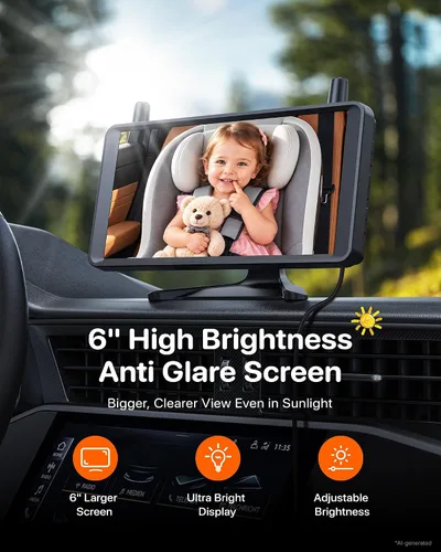 Vista 2 de LUCKVIEW GOF2 - Cámara inalámbrica para coche de bebé con monitor de 6