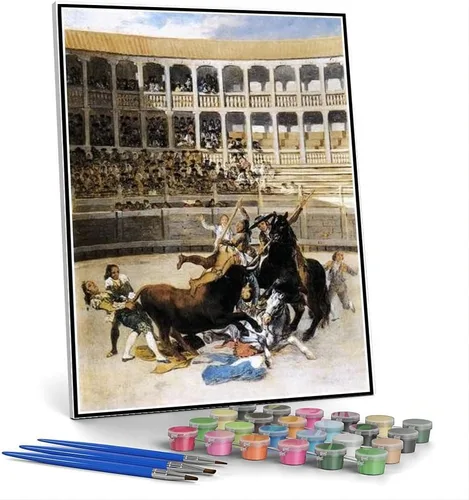 Vista 7 de Kits de pintura por números para adultos y niños maría Luisa de Parma usando alforjas Pintura por Francisco Goya DIY Pintura al óleo por números