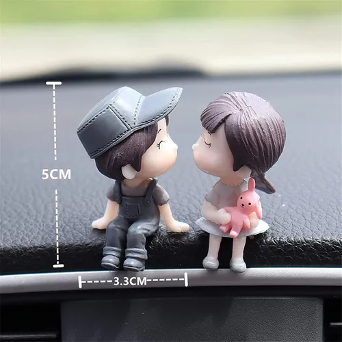 Vista 8 de Lindos adornos para pareja, lindo adorno interior de automóvil para parejas, decoración de automóvil, lindas parejas de dibujos animados, accesorios