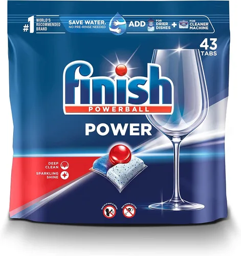 Vista 15 de Finish Power Cápsulas para lavavajillas, jabón detergente para lavavajillas sin enjuague previo para limpieza profunda y brillo con poder