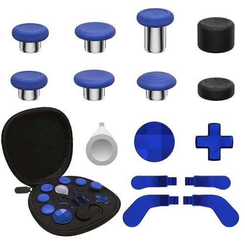Vista 14 de CHARM FOCUS 16-in-1 Metal Thumbsticks Replacement Kits for X-box Elite Series 2, X-box Elite 2 Controller Accessories, Includes Magnetic Joysticks