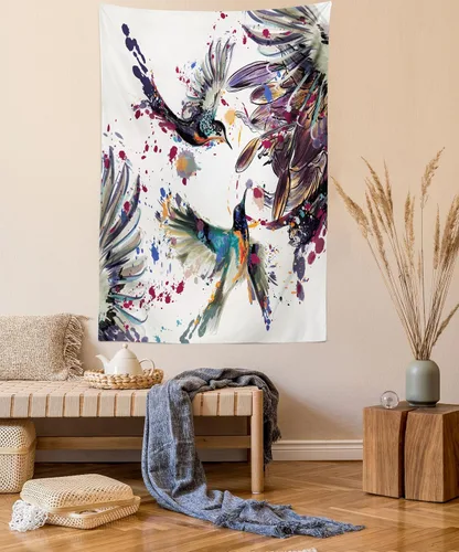 Vista 48 de Ambesonne Tapiz Trippy, vista panorámica de la cascada con bosques de ensueño y mandala oriental psicodélico, decoración de tela para colgar